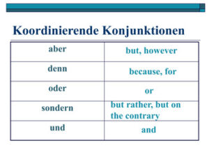 Conjuction In German